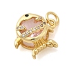 Brass Micro Pave Cubic Zirconia Pendants KK-C137-09G-01-2