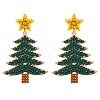 Christmas Trees with Star Alloy Dangle Stud Earrings for Women EJEW-Z078-03B-2