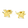 Cute Little Animal Theme 304 Stainless Steel Stud Earrings LS-EJEW-B041-03C-G-1
