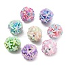 Polymer Clay Rhinestone Beads RESI-D015-03-1
