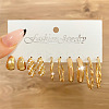 5 Pairs Alloy Hoop Earring Sets WG6DB3C-13-1
