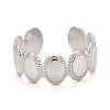 Non-Tarnish 304 Stainless Steel Oval Wrap Open Cuff Ring for Women RJEW-C025-05P-3