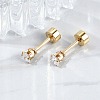 Heart Glass Ear Fake Plugs EJEW-H105-25G-A-2
