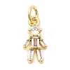Brass Pave Clear Cubic Zirconia Pendants KK-G554-15G-1
