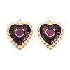 304 Stainless Steel and Enamel Pendants STAS-T068-103B-G-1