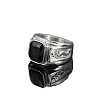 Rectangle 304 Stainless Steel with Cubic Zirconia Finger Rings for Men FS-WG909F6-14-2