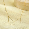 304 Stainless Steel Clear Cubic Zirconia Tassel Necklaces for Women NJEW-U031-10G-2