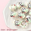 10Pcs Hand Painted Acrylic with Enamel Beads MACR-YW0003-28A-1