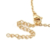 Brass Pave Cubic Zirconia Flat Round with Star Pendant Necklaces for Women LS-NJEW-S429-02G-02-3