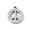 304 Stainless Steel Rhinestone Pendants STAS-Q354-04P-1