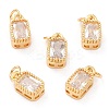 Real 18K Gold Plated Brass Inlaid Cubic Zirconia Charms X-ZIRC-L100-075G-03-1