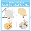 12Pcs 2 Colors 304 Stainless Steel Stud Earring Findings STAS-SP0001-89A-2
