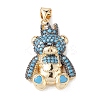 Brass Micro Pave Cubic Zirconia Pendants KK-M240-04-3