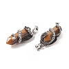 Natural Tiger Eye Pointed Pendants G-C051-01J-4