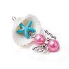 12Pcs Shell Pendants PALLOY-JF03695-02-4