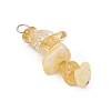 3Pcs Natural Aquamarine & Citrine & Flower Amazonite Chip Beaded Constellation Pendants PALLOY-JF03043-03-4