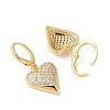 Rack Plating Brass Micro Pave Clear Cubic Zirconia Leverback Earrings Earrings for Women EJEW-G394-32G-2