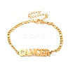 Constellation 202 Stainless Steel Figaro Chain Link Bracelets for Women Men AJEW-U006-01F-1