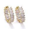 Brass Micro Pave Cubic Zirconia Huggie Hoop Earrings EJEW-K083-37G-B-1