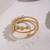 304 Stainless Steel Sliding Bead Finger Rings OK3512-2-1