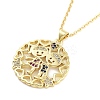 Brass Micro Pave Clear Cubic Zirconia Pendant Necklaces LS-NJEW-Z035-02A-G-2