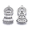 Brass Micro Pave Clear Cubic Zirconia Pendants ZIRC-S069-036P-2