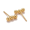 201 Stainless Steel Beaded Horizontal Bar Stud Earrings with 316 Stainless Steel Pin for Women X-STAS-K238-01G-2