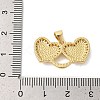 Double Heart Brass Micro Pave Cubic Zirconia Pendants KK-K385-046G-4