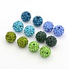 Round Pave Disco Ball Polymer Clay Rhinestone Beads RB-X0003-03-1