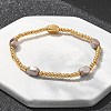304 Stainless Steel Beads Stretch Breacelets for Women LS-BJEW-M054-01G-01-1