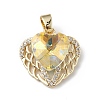 Real 18K Gold Plated Rack Plating Brass Micro Pave Clear Cubic Zirconia Pendants KK-C015-29G-04-1