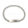 Non-Tarnish 304 Stainless Steel Curb Chain ID Bracelets for Women LS-BJEW-U003-03P-1