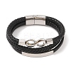 Braided Microfiber Leather Multi-strand Bracelets BJEW-B096-05D-1