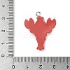 Opaque Resin Lobster Cray Pendants X-RESI-K023-04-3