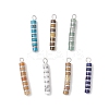 7Pcs 7 Styles Mixed Gemstone Disc Heishi Beaded Pendants PALLOY-JF04150-1