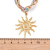 304 Stainless Steel Sun Pendant Printed Polyester Cord Necklaces for Women NJEW-D340-02G-5
