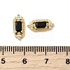 Rectangle Brass Pave Clear Cubic Zirconia Cabochons KK-A275-14G-3