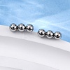 Tarnish Resistant 201 Stainless Steel Beaded Horizontal Bar Stud Earrings with 316 Stainless Steel Pin for Women X-STAS-K238-01P-2