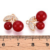 Brass Micro Pave Cubic Zirconia and Acrylic Pendants KK-T074-66KCG-3