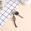 4Pcs  Macrame Fringe Braided Keychain AJEW-SW00014-05-6