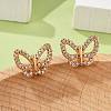 Butterfly Brass Micro Pave Clear Cubic Zirconia Stud Earrings for Women EJEW-G428-07G-3