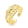 Clear Cubic Zirconia Open Cuff Ring RJEW-L121-004G-1