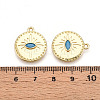 Brass Pave Cubic Zirconia Pendants KK-T074-58G-3