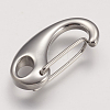 304 Stainless Steel Push Gate Snap Keychain Clasp Findings STAS-F083-02P-1