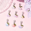 8Pcs 8 Colors Flower Acrylic Pendant Decorations HJEW-FS00034-03-8