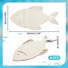 2Pcs Fish Unfinished Wood Cutouts Ornaments WOCR-WH0002-01-2