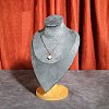 Velvet Bust Necklace Display Stands with Wooden Base ODIS-Q041-02C-02-1