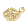 Brass Micro Pave Clear Cubic Zirconia Pendants ZIRC-M001-15G-2