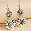 Sunflower Zinc Alloy Dangle Earrings FS-WG9DD1F-01-1