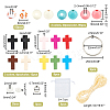 DIY Cross Keychain Bracelet Making Kit for Wallet Car Key DIY-AR0002-73-2